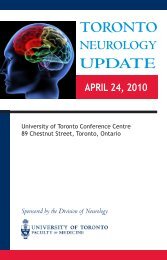 Sponsored By The Division Of Neurology - CEPD University of Toronto