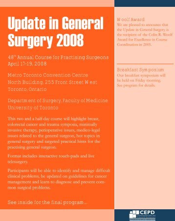Update in General Surgery 2008 - CEPD University of Toronto