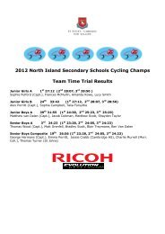 2012 North Island Secondary Schools Cycling ... - St Peter's School