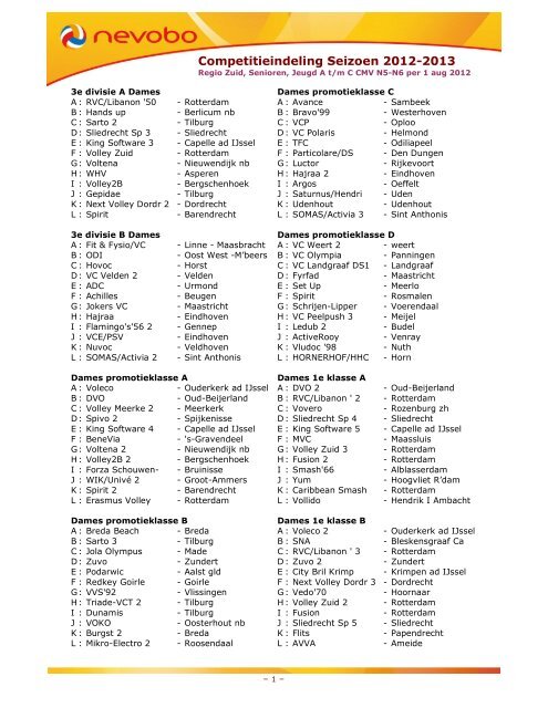 poule indeling - Av Flash