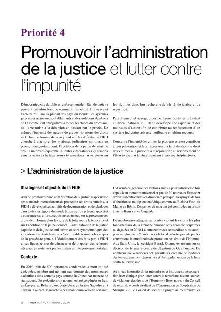 RAPPORT ANNUEL 2010 - FIDH