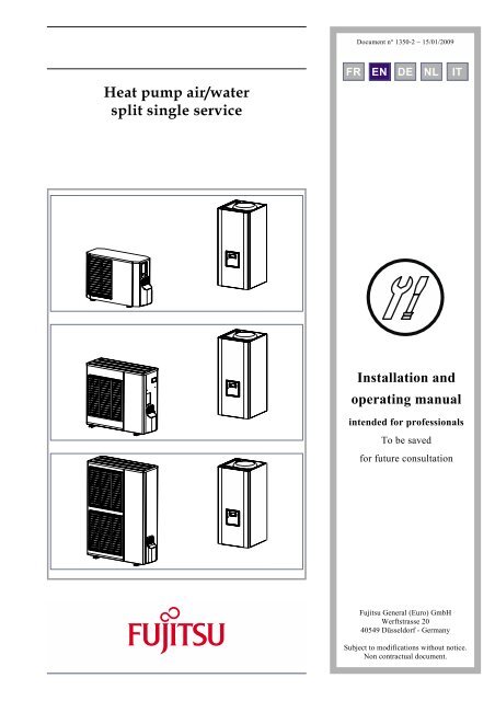 Heat Pump Air Water Split Single Service Installation And