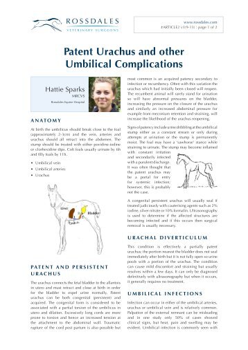 Patent Urachus and other Umbilical Complications by Hattie Sparks