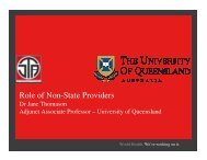 Role of Non-State Providers - The Nossal Institute for Global Health