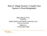 Role of 'Village Doctors' in Health Care System in Rural Bangladesh