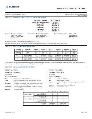 MSDS - Diazyme Laboratories