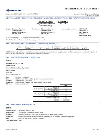 MSDS - Diazyme Laboratories