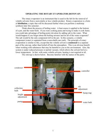 Experiment 4-Operating the rotary evaporator