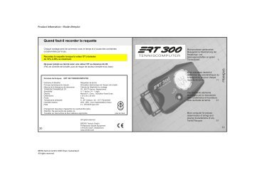 Quand faut-il recorder la raquette - ERT 300