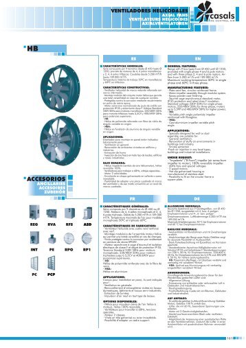 Ventiladores casals helicoidales HB - Servorecambios