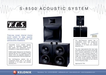 S - 8 5 0 0 A C O U S T I C S Y S T E M - Kelonik