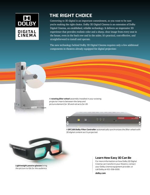 Dolby 3D Digital Cinema Overview brochure - Kelonik