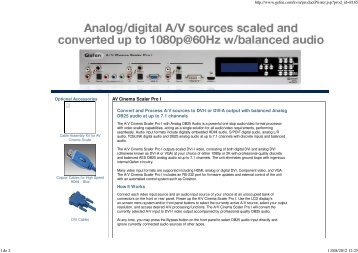 AV Cinema Scaler Pro I Convert and Process A/V sources ... - Kelonik