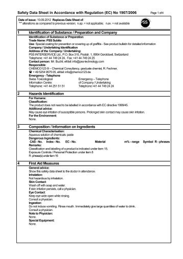 Safety Data Sheet in Accordance with Regulation (EC) No 1907/2006