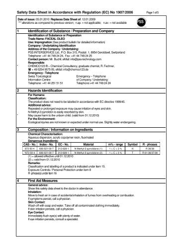 Technical leaflet Faceal Oleo Impregnations - pss-interservice.ch