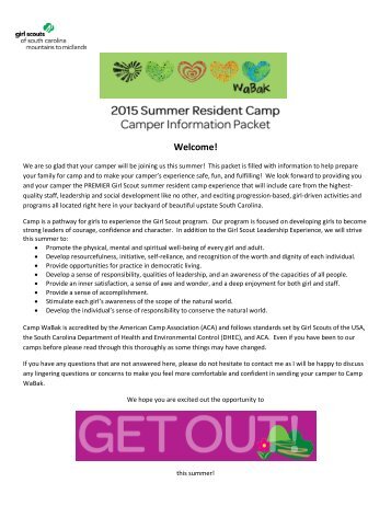 Camp WaBak Parent Letter - Girl Scouts of South Carolina ...