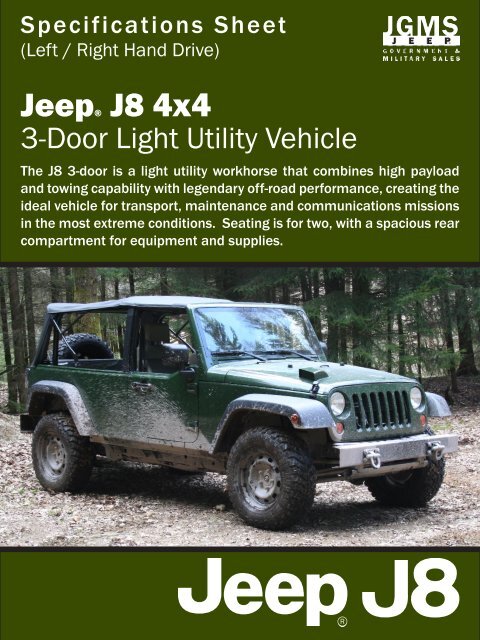 J8 Spec Sheet - 3-Door Utility - Jeep J8