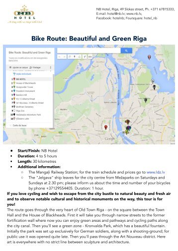 Bike Route: Beautiful and Green Riga