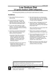 Low Sodium Diet: 2.5 grams Sodium (2500 ... - The Lung Centre