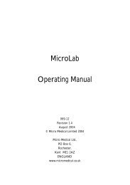 MicroLab Operating Manual - Micro Medical