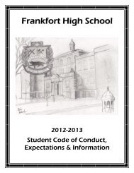 Student Code of Conduct - Frankfort Independent Schools