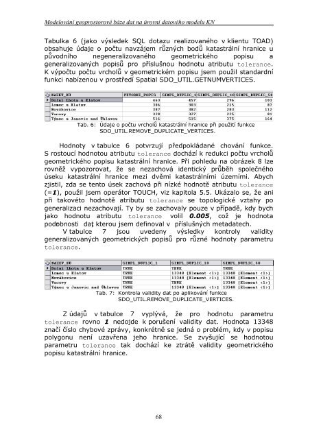 ModelovÃ¡nÃ­ geoprostorovÃ© bÃ¡ze dat na Ãºrovni datovÃ©ho modelu KN