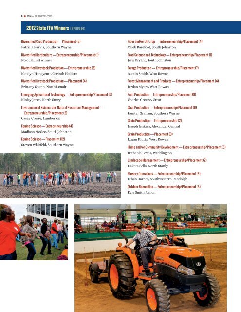 2011-2012 Annual Report - North Carolina Future Farmers of America