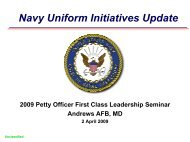 Navy Uniform Initiatives Update - National First Class Association ...