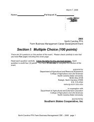 2006 FBM Multiple Choice Test - NC FFA