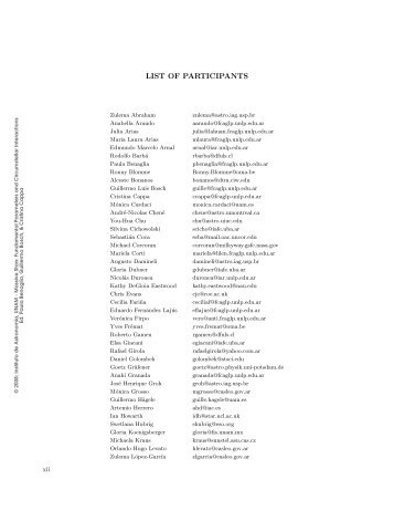 LIST OF PARTICIPANTS - Instituto de AstronomÃ­a - Unam