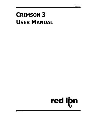 CRIMSON 3 USER MANUAL - Red Lion Controls