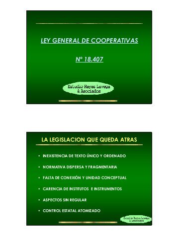 Ley General de Cooperativas - Cooperativas Agrarias Federadas