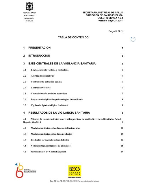 Boletín SISVEA 2010 - Secretaría Distrital de Salud