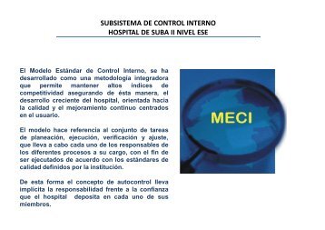 SUBSISTEMA DE CONTROL INTERNO HOSPITAL DE SUBA II ...