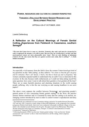 A Reflection on the Cultural Meanings of Female Genital Cutting ...