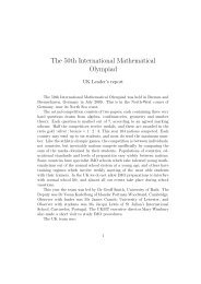 The 50th International Mathematical Olympiad - UK IMO Register