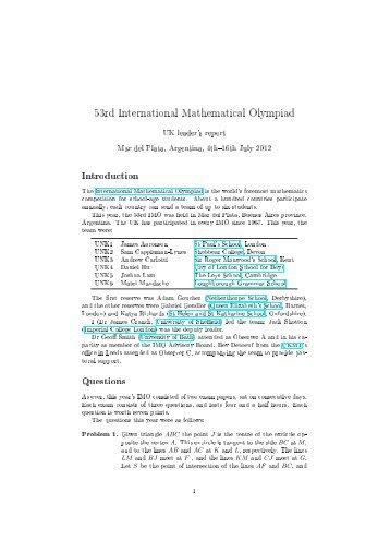 53rd International Mathematical Olympiad ... - UK IMO Register