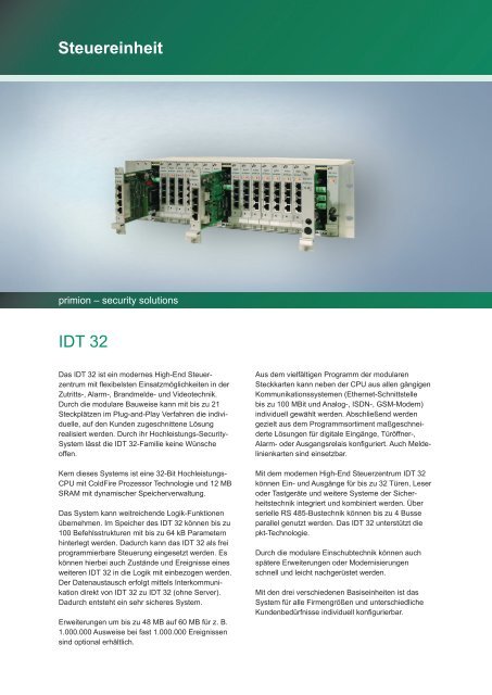 Steuereinheit IDT 32 - primion Technology AG