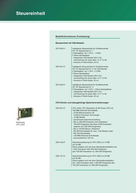 Steuereinheit IDT 32 - primion Technology AG