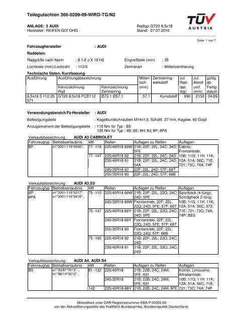 Teilegutachten 366-0289-09-WIRD-TG/N2