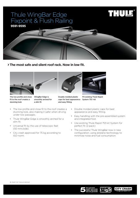 WingBar Edge Fixed Points Product Sheet - Thule