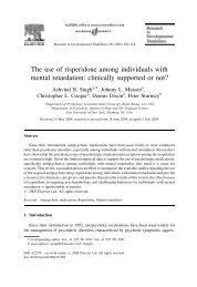 The use of risperidone among individuals with mental retardation ...