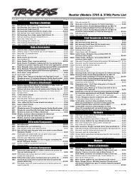 Rustler (Models 3705 & 3709) Parts List