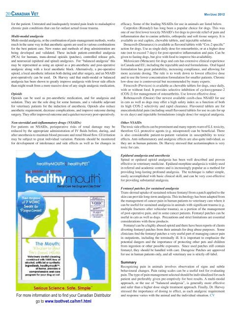 canadian vet - K2 Animal Health Publishing