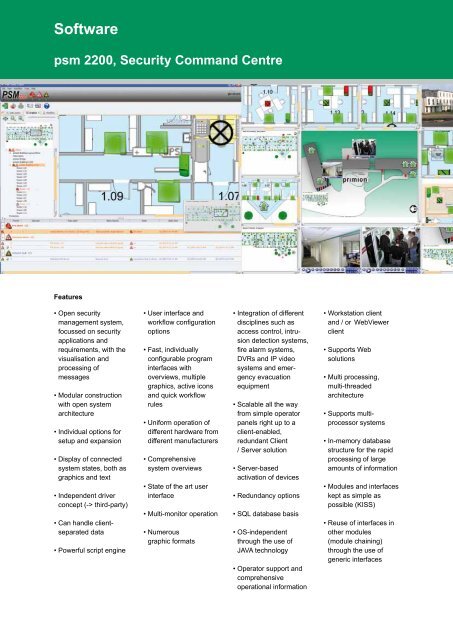 Software Psm 2200, Security Command Centre - primion ...