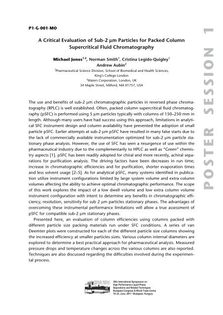 POSTER SESSION 1 - HPLC 2011