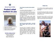 Protect what matters to you - NSPCA Cares about all Animals