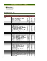 Belmont Nursery Current Availability