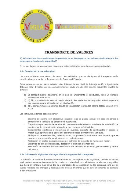 TRANSPORTE DE VALORES - VigiaS