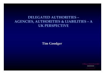 DELEGATED AUTHORITIES - Insurance Market Conferences